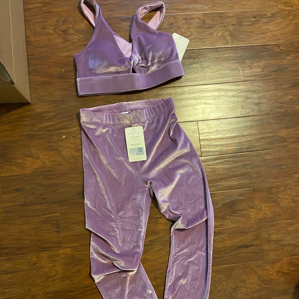 Fabletics purple velour set